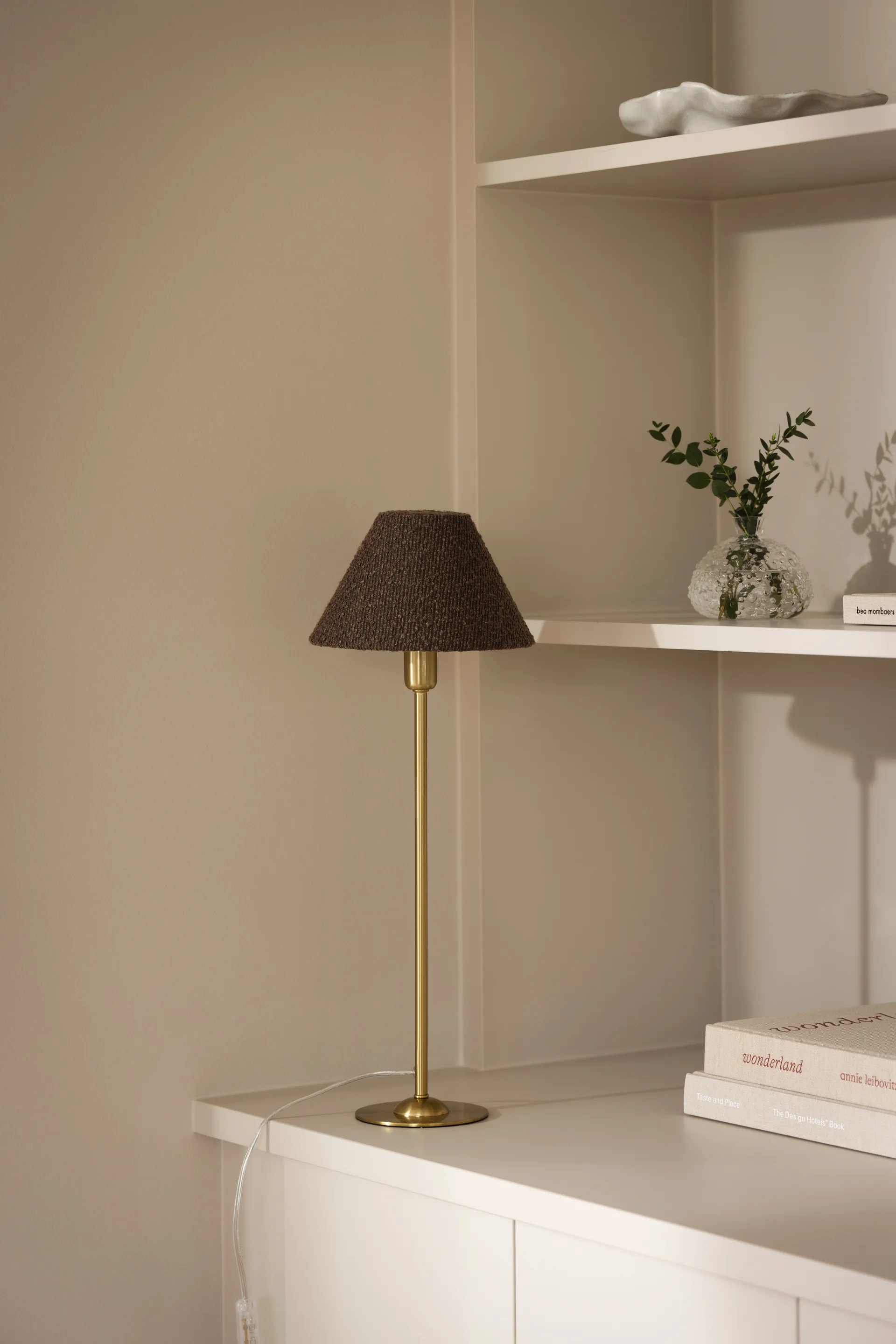 Pantalla de lámpara Iris 20, Bouclé mocha Globen Lighting