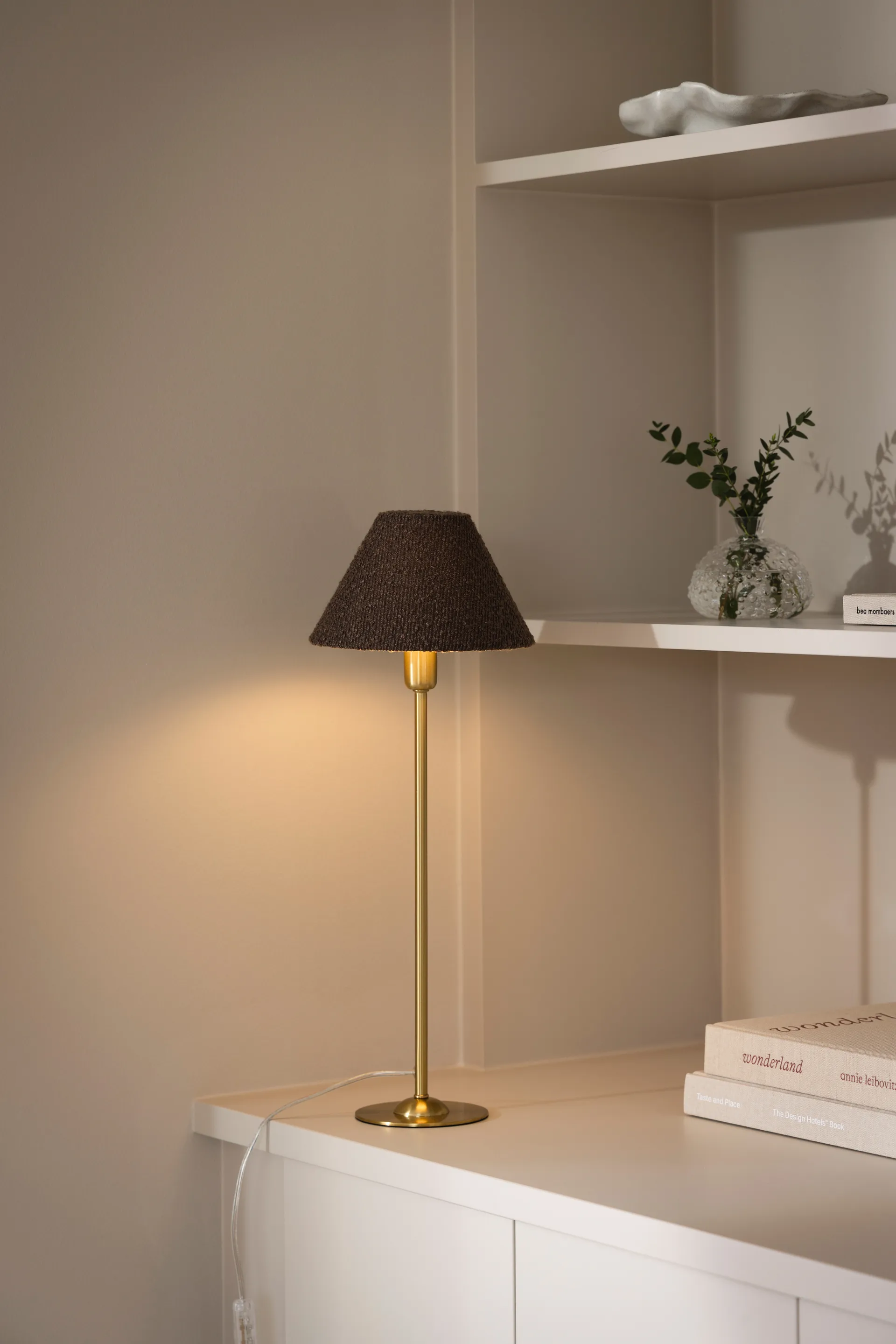 Pantalla de lámpara Iris 20, Bouclé mocha Globen Lighting