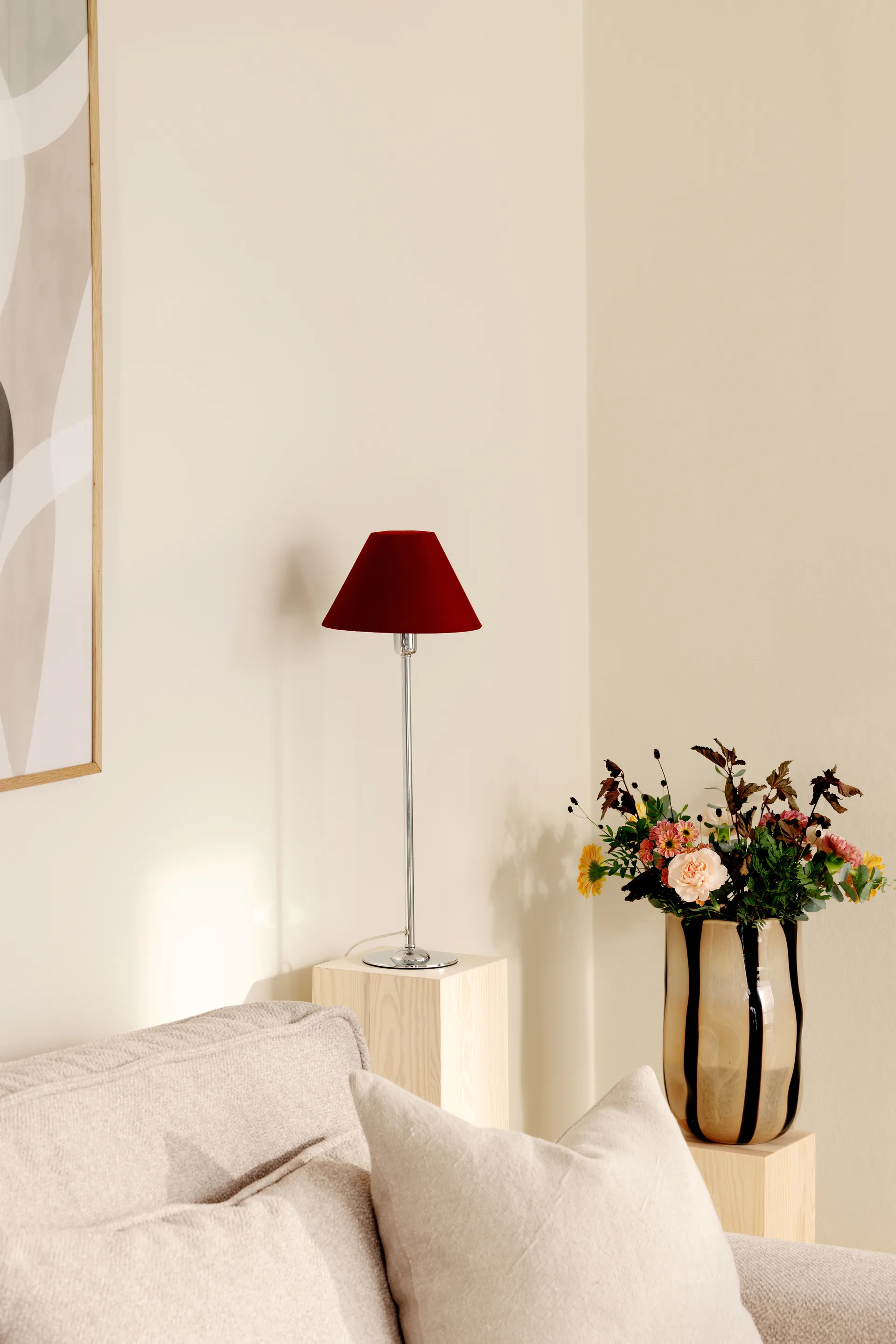 Pantalla de lámpara Iris 20, Burdeos Globen Lighting