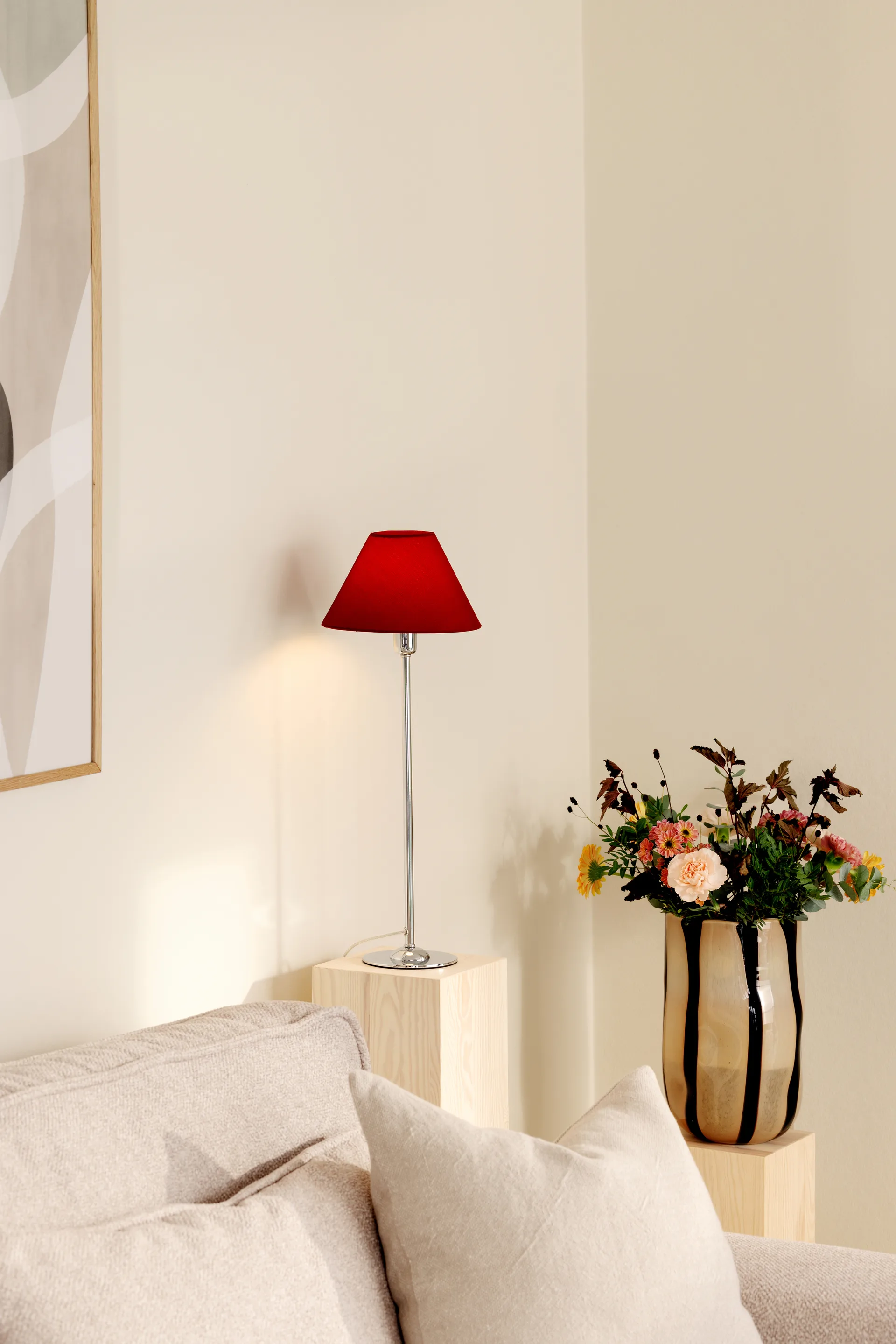 Pantalla de lámpara Iris 20, Burdeos Globen Lighting