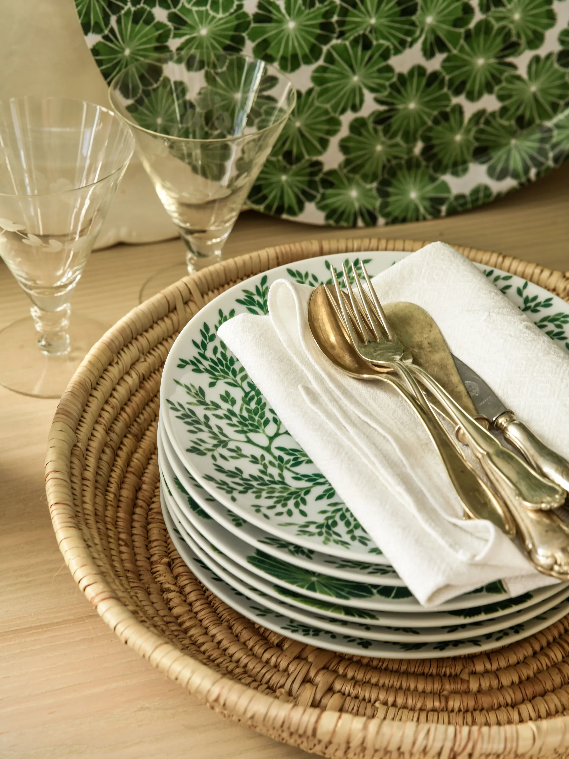 Plato de postre Botanica Myrten Ø21, Verde Götefors Porslin