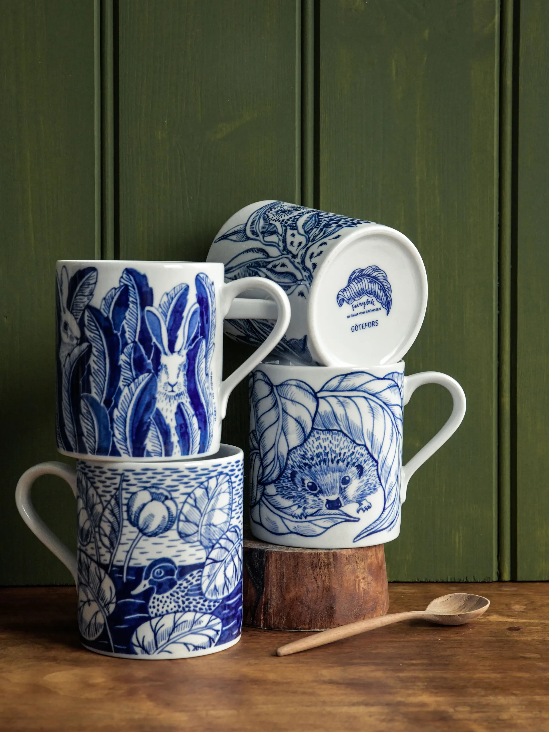 Taza Duck pond 35 cl, azul Götefors Porslin