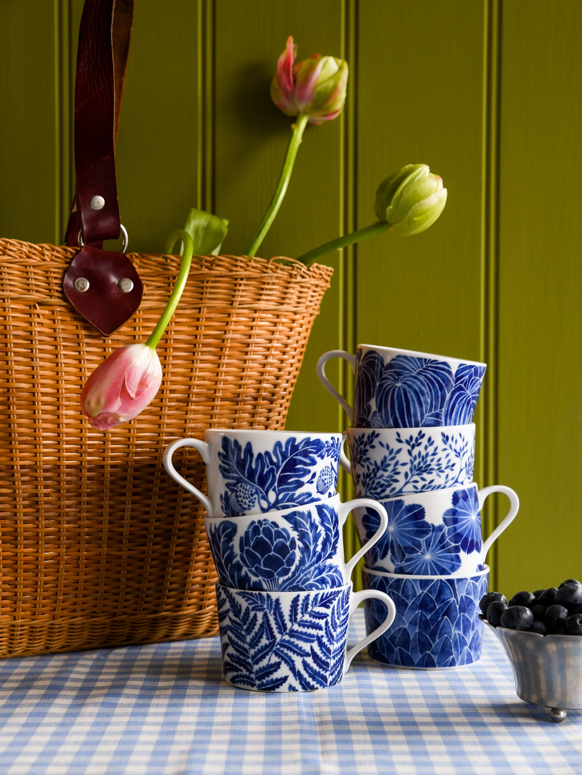 Taza Fern 24 cl, Azul Götefors Porslin