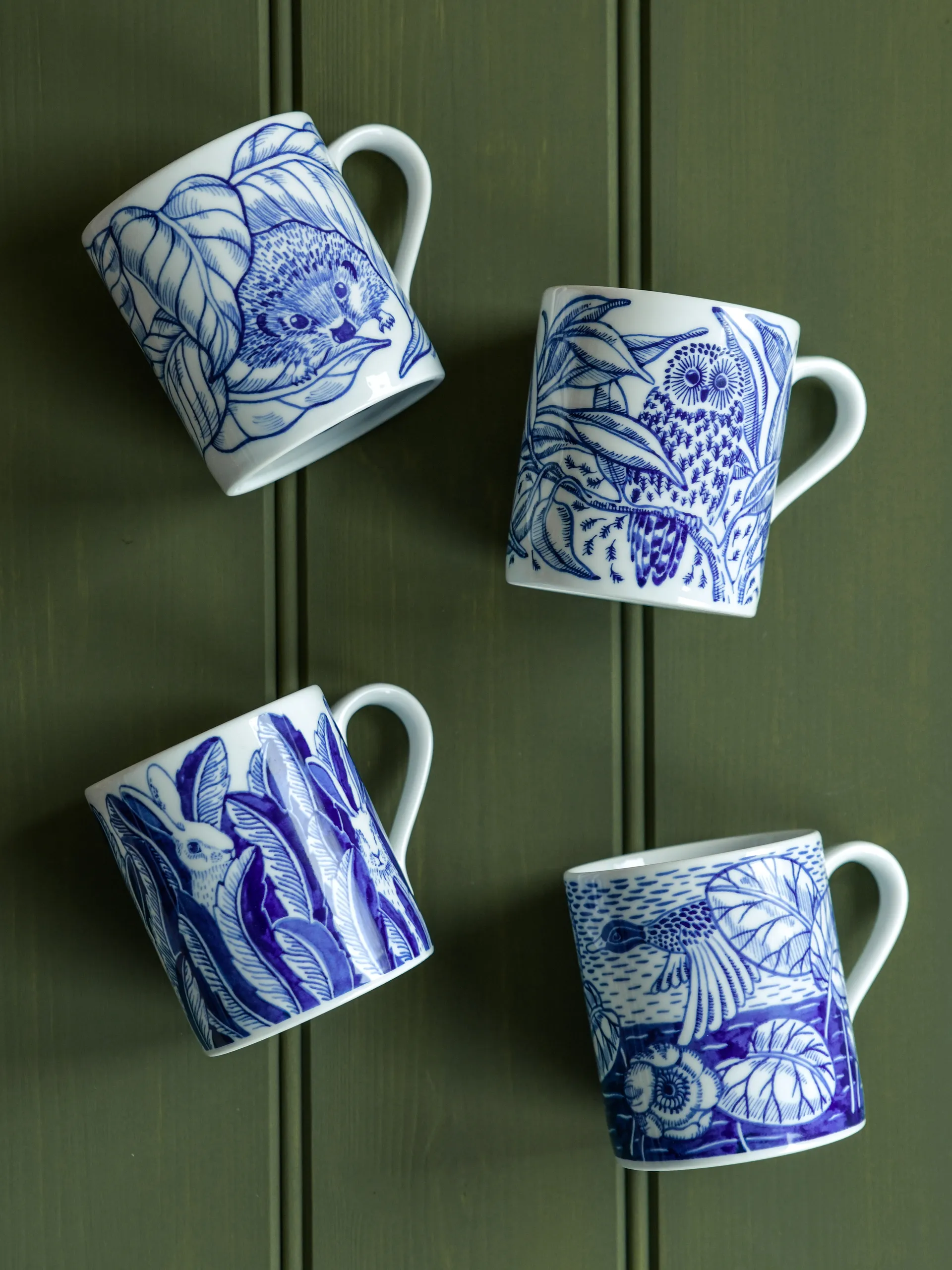 Taza Hares in hiding 35 cl, azul Götefors Porslin