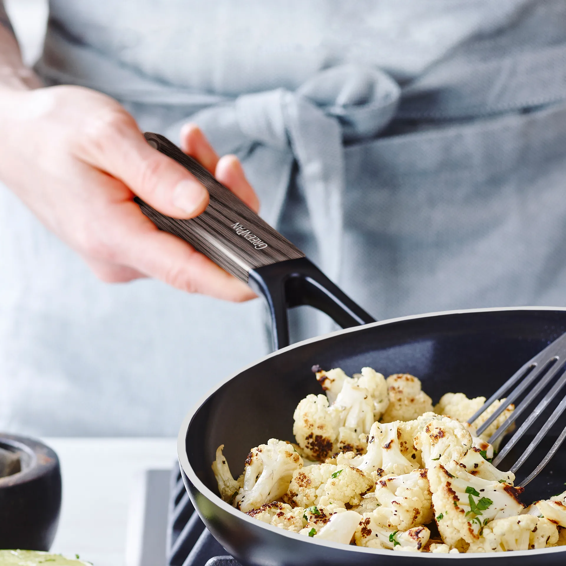 Sartén para freír Eco Smartshape 20 cm, Dark wood GreenPan