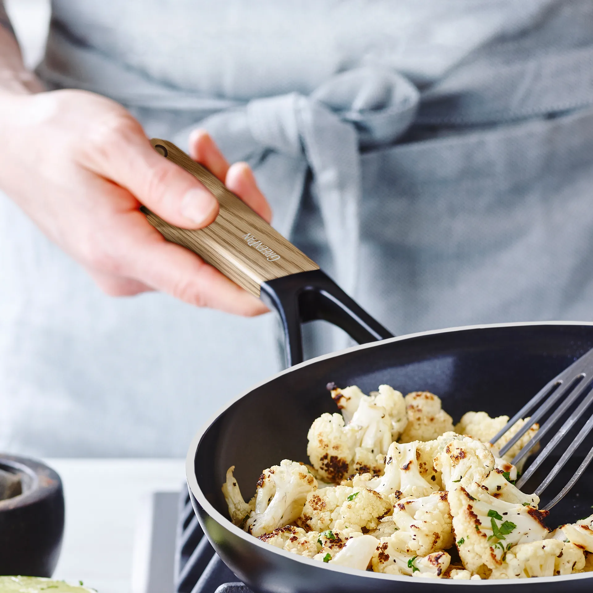 Sartén para freír Eco Smartshape 20 cm, Light wood GreenPan