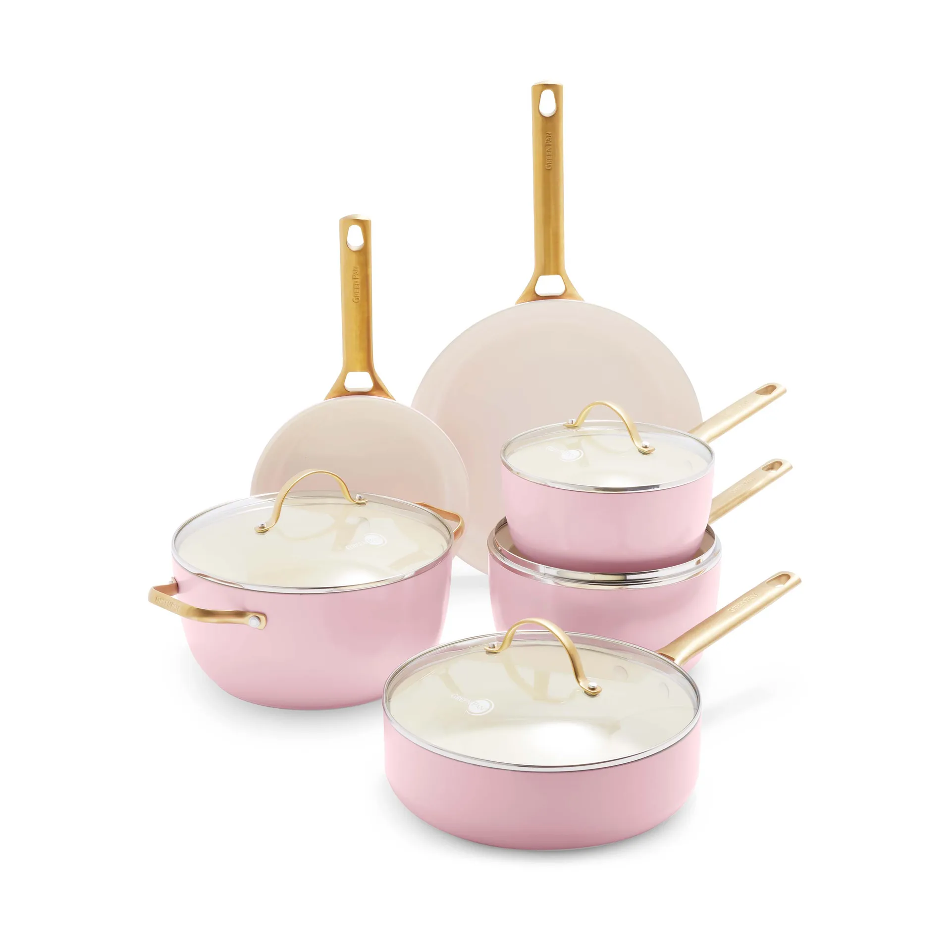 Set de cacerola y sartén Padova 10 piezas, Blush pink GreenPan