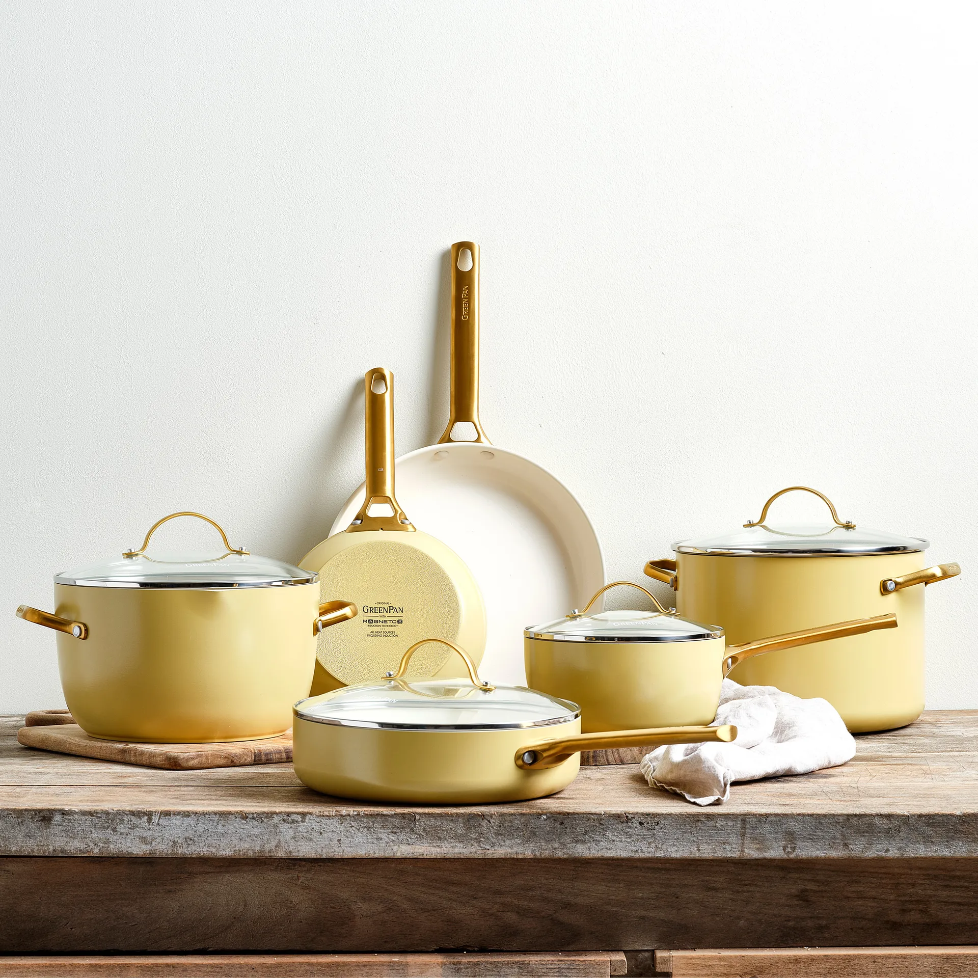 Set de cacerola y sartén Padova 10 piezas, Sunshine yellow GreenPan
