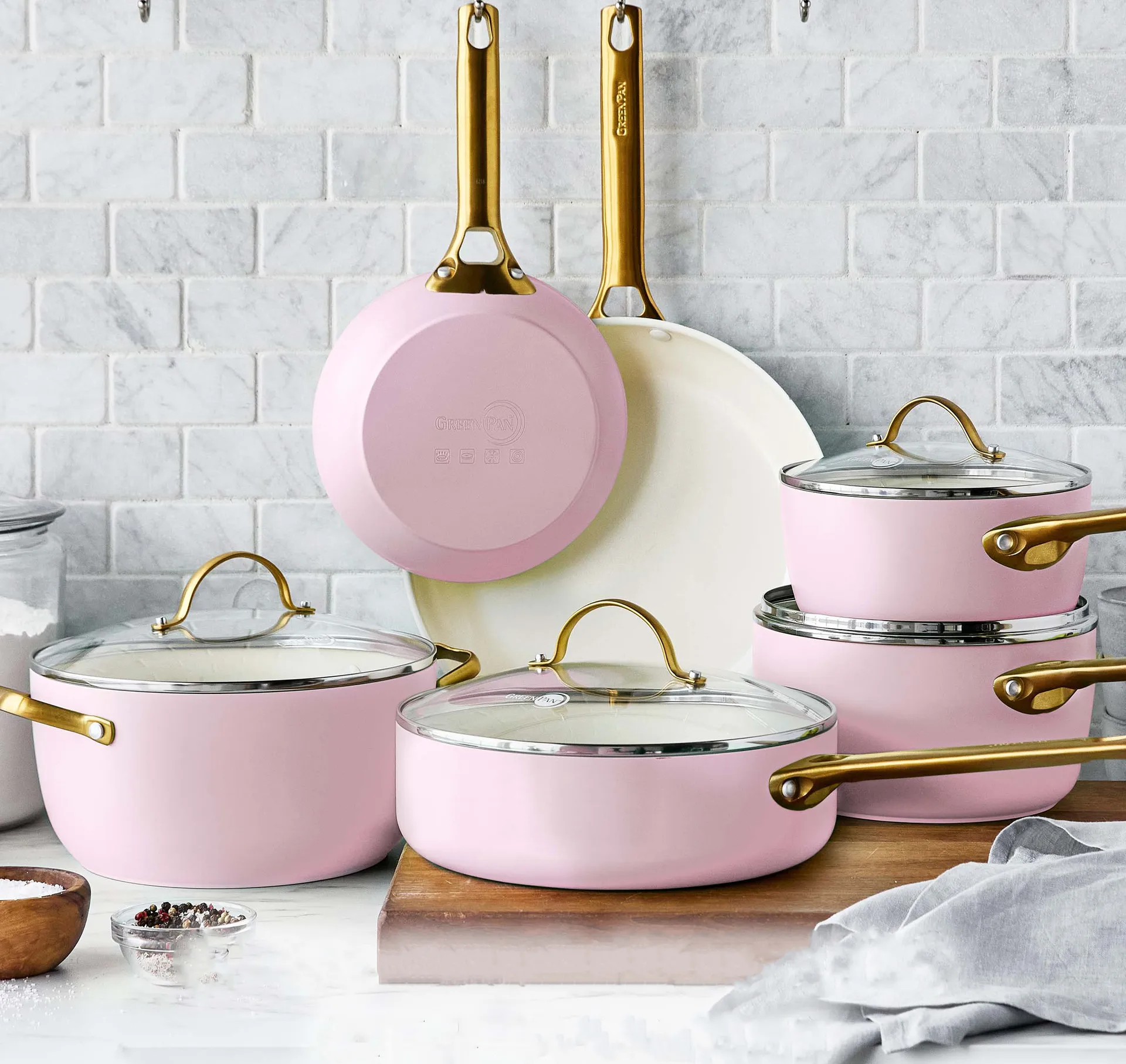 Set de sartenes 20 + 26 cm Padova, Blush pink GreenPan