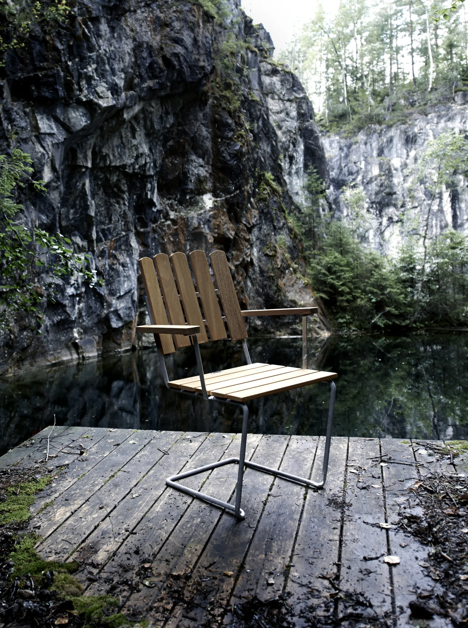 Butaca A2, Roble aceitado - estructura galvanizada en caliente Grythyttan Stålmöbler