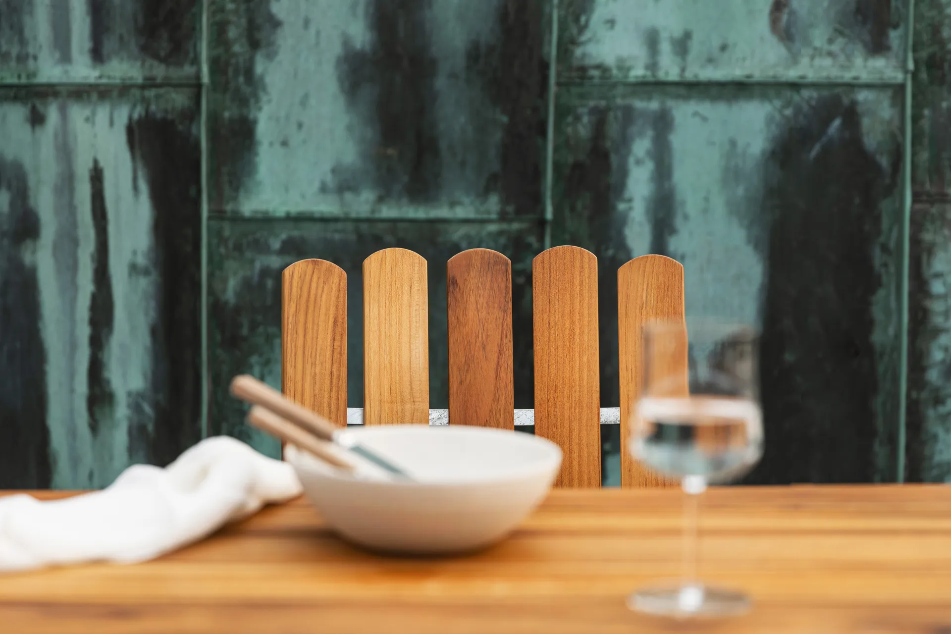 Butaca A2, Teca-estructura galvanizada en caliente Grythyttan Stålmöbler