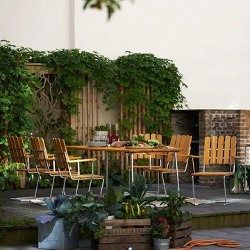 Butaca A2 - Teca-estructura galvanizada en caliente - Grythyttan Stålmöbler