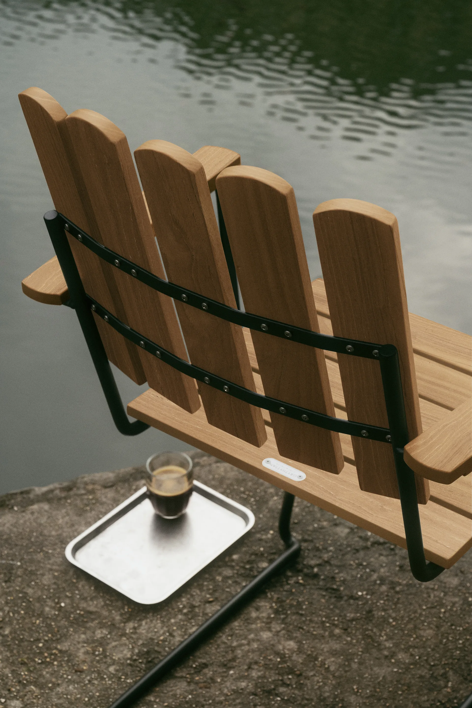 Butaca A2, Teca sin tratar-negro Grythyttan Stålmöbler