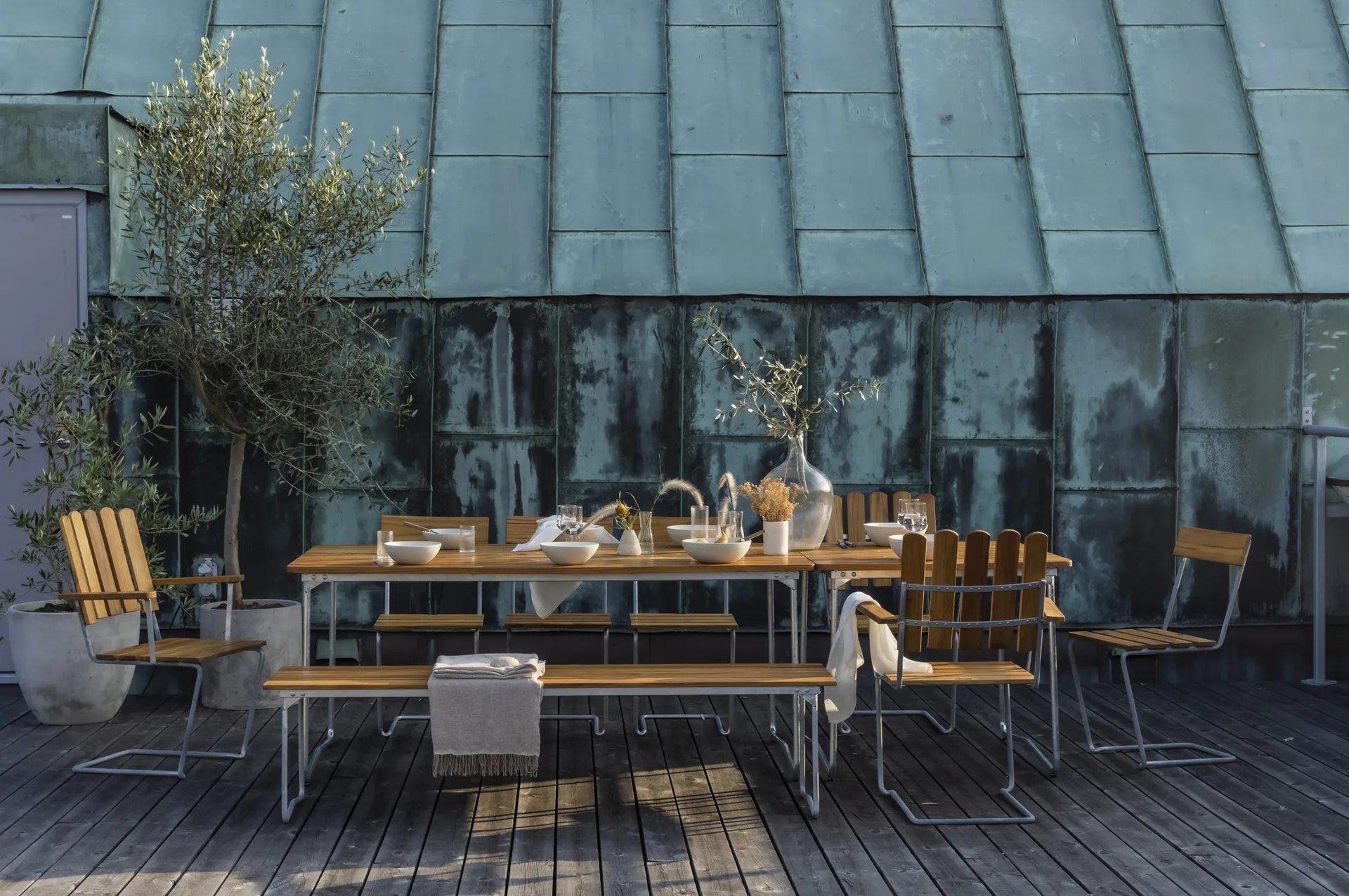 Conjunto de comedor Grythyttan 2 uds. B25A + 8 sillas 1, roble aceitado,  Grythyttan Stålmöbler