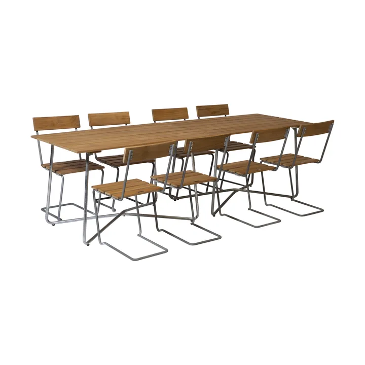 Conjunto de comedor Grythyttan 2 uds. B25A + 8 sillas 1, teca - Grythyttan Stålmöbler