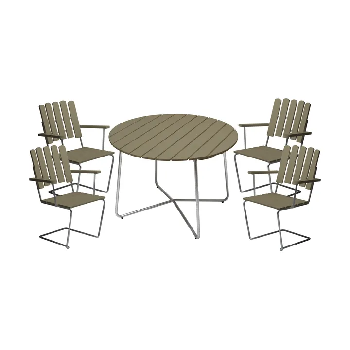 Conjunto de comedor Grythyttan 9A 100 + 4 uds. A2, verde claro - Grythyttan Stålmöbler