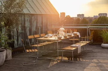 Conjunto de comedor Grythyttan B25A + 2 sillas 1 + Banco 8, roble aceitado - Grythyttan Stålmöbler