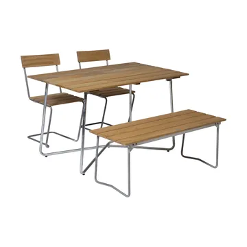 Conjunto de comedor Grythyttan B25A + 2 sillas 1 + Banco 8, roble aceitado - Grythyttan Stålmöbler