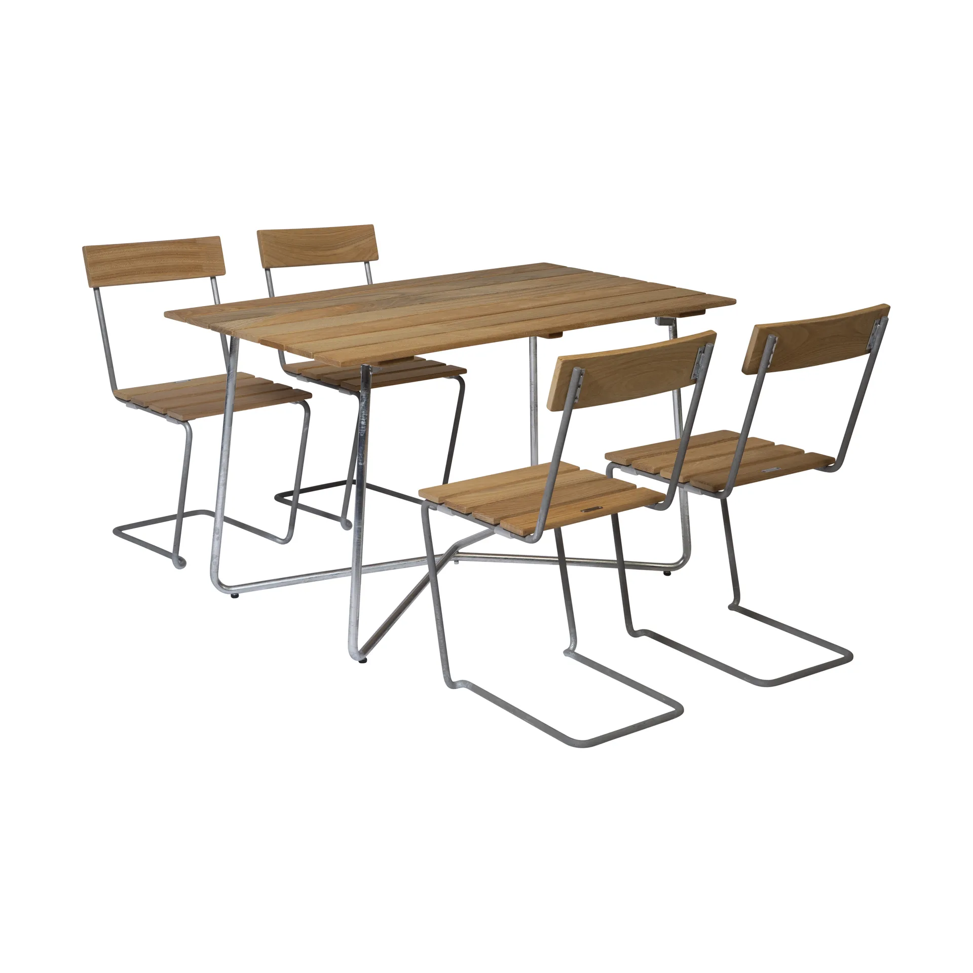 Conjunto de comedor Grythyttan B25A + 4 sillas 1, roble aceitado Grythyttan Stålmöbler