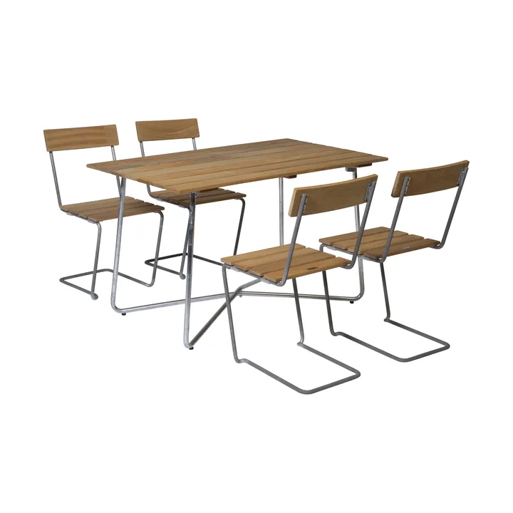 Conjunto de comedor Grythyttan B25A + 4 sillas 1, roble aceitado - Grythyttan Stålmöbler