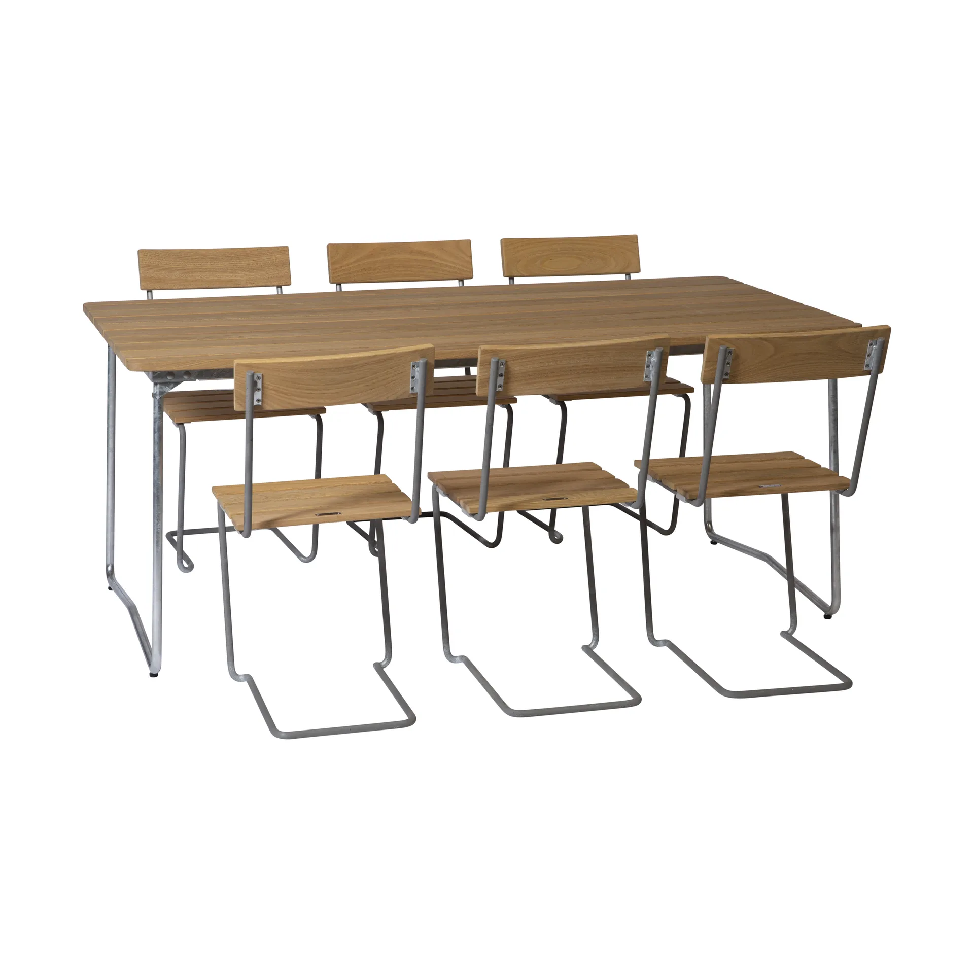 Conjunto de comedor Grythyttan B31 + 6 sillas 1, roble aceitado Grythyttan Stålmöbler