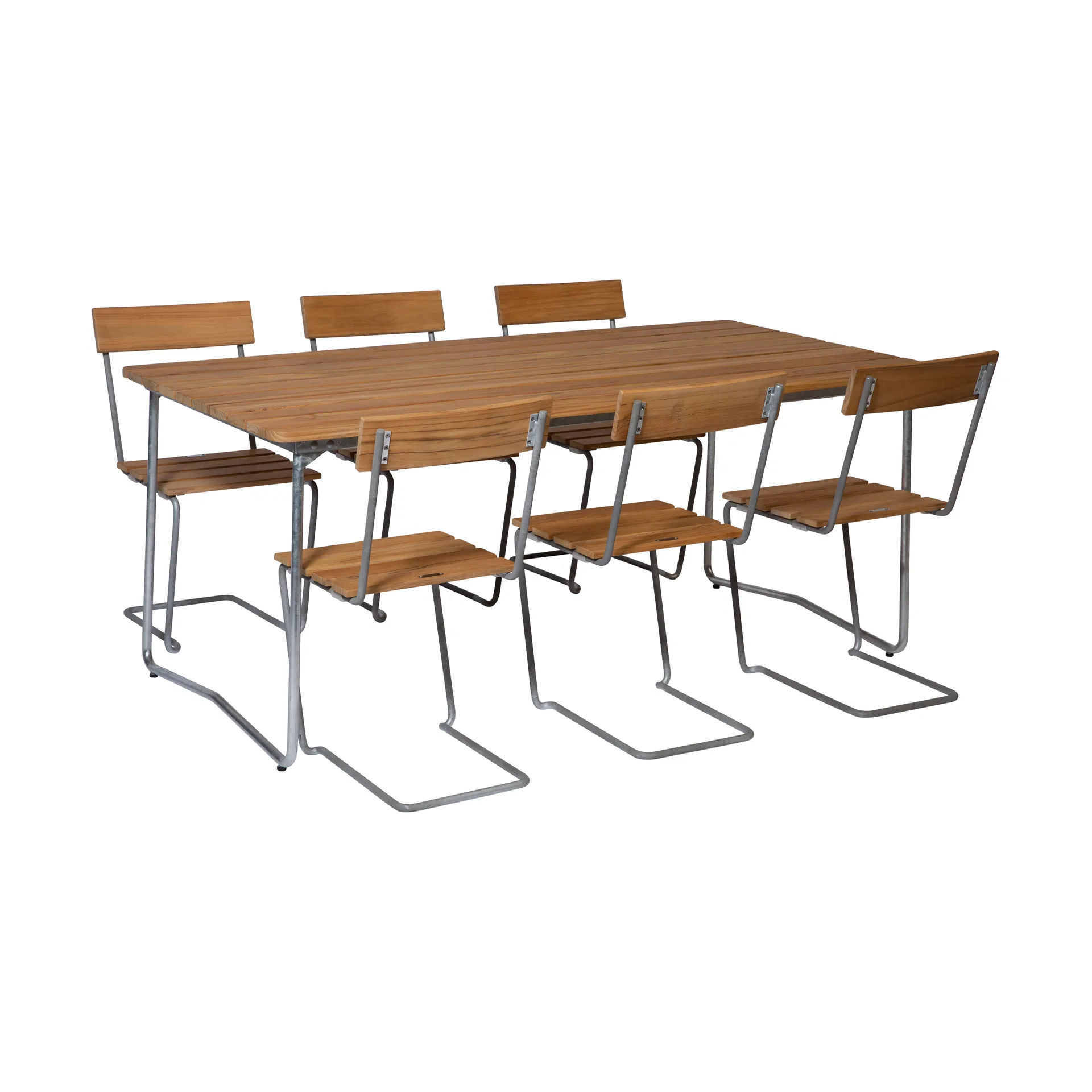 Conjunto de comedor Grythyttan B31 + 6 sillas 1, teca Grythyttan Stålmöbler