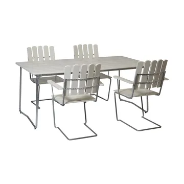 Conjunto de mesa y sillas Grythyttan blanco B31 170 cm + 4 A2 - Grythyttan Stålmöbler