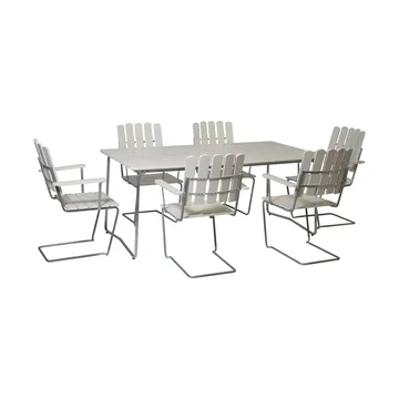Conjunto de mesa y sillas Grythyttan blanco B31 170 cm + 6 A2 - Grythyttan Stålmöbler