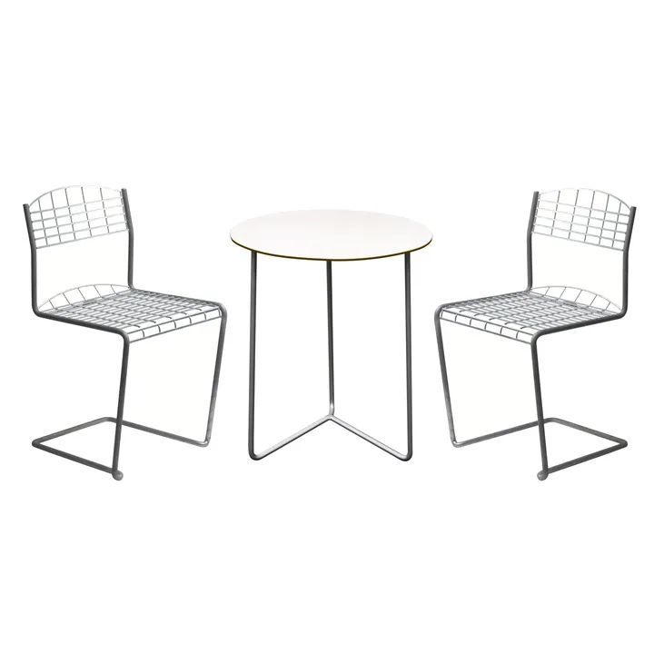 Conjunto de mesa y sillas High Tech - Ø60 cm - Grythyttan Stålmöbler