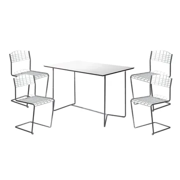 Conjunto de mesa y sillas High Tech - Mesa rectangular - Grythyttan Stålmöbler