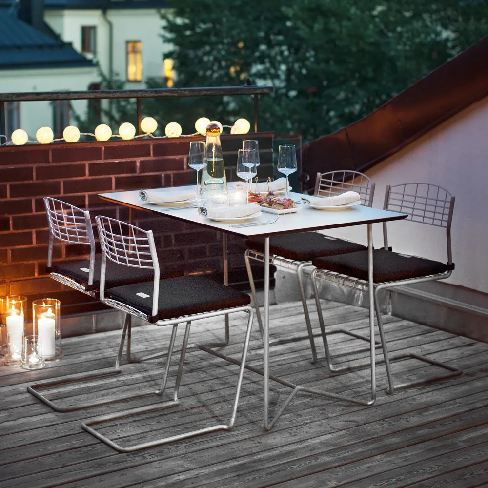 Conjunto de mesa y sillas High Tech - Mesa rectangular,  Grythyttan Stålmöbler
