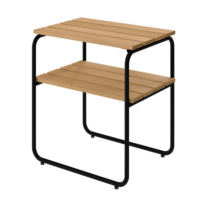 Mesa auxiliar L45 - Roble aceitado con estructura de acero negra, 45×32 cm - Grythyttan Stålmöbler