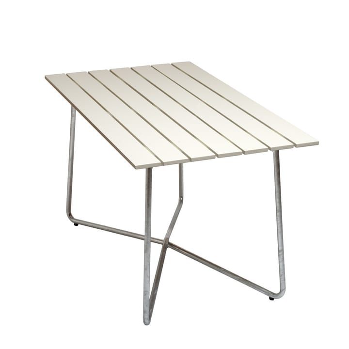 Mesa B25A - Roble lacado blanco-galvanizado en caliente - Grythyttan Stålmöbler