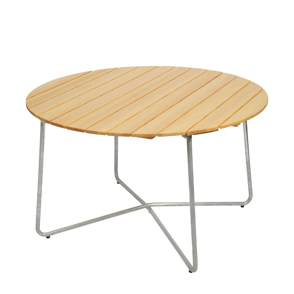 Mesa de comedor 9A, Pino aceitado Ø120 cm Grythyttan Stålmöbler