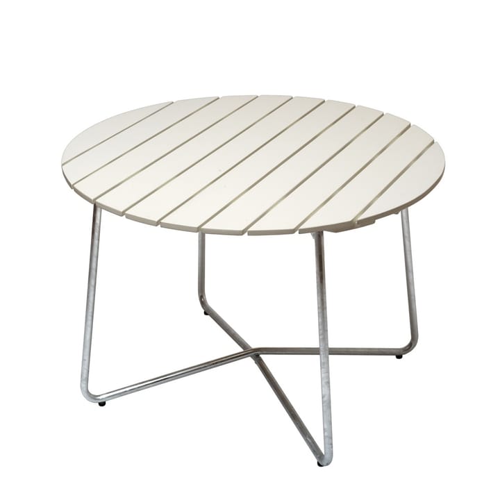 Mesa de comedor 9A - Roble lacado en blanco Ø100 cm - Grythyttan Stålmöbler