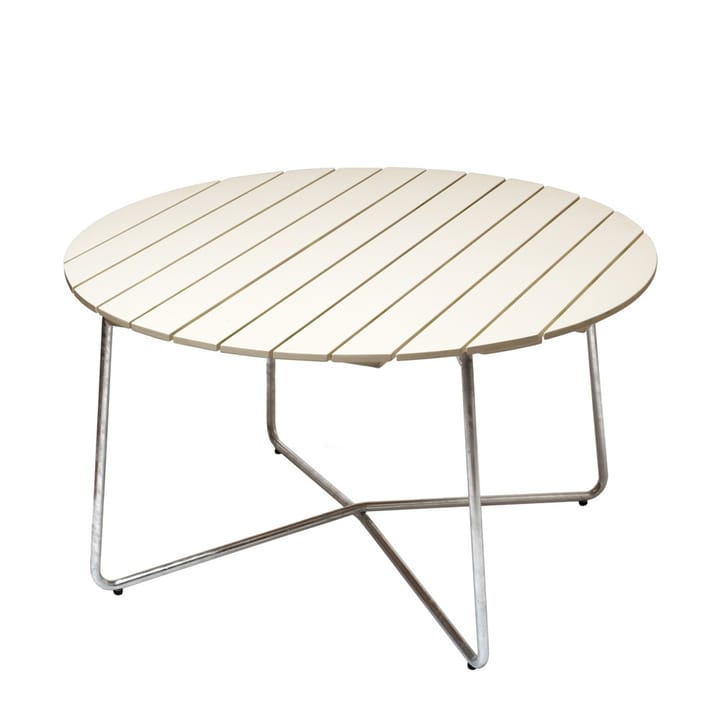 Mesa de comedor 9A - Roble lacado en blanco Ø120 cm - Grythyttan Stålmöbler