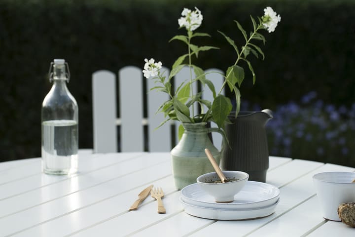 Mesa de comedor 9A, Roble lacado en blanco ø120 cm Grythyttan Stålmöbler