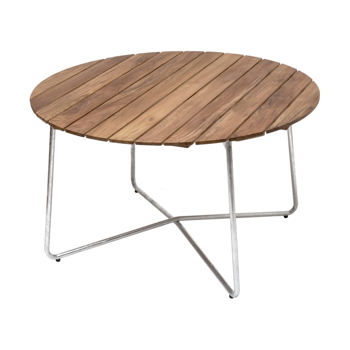 Mesa de comedor 9A - Teak-estructura galvanizada en caliente Ø120 cm - Grythyttan Stålmöbler