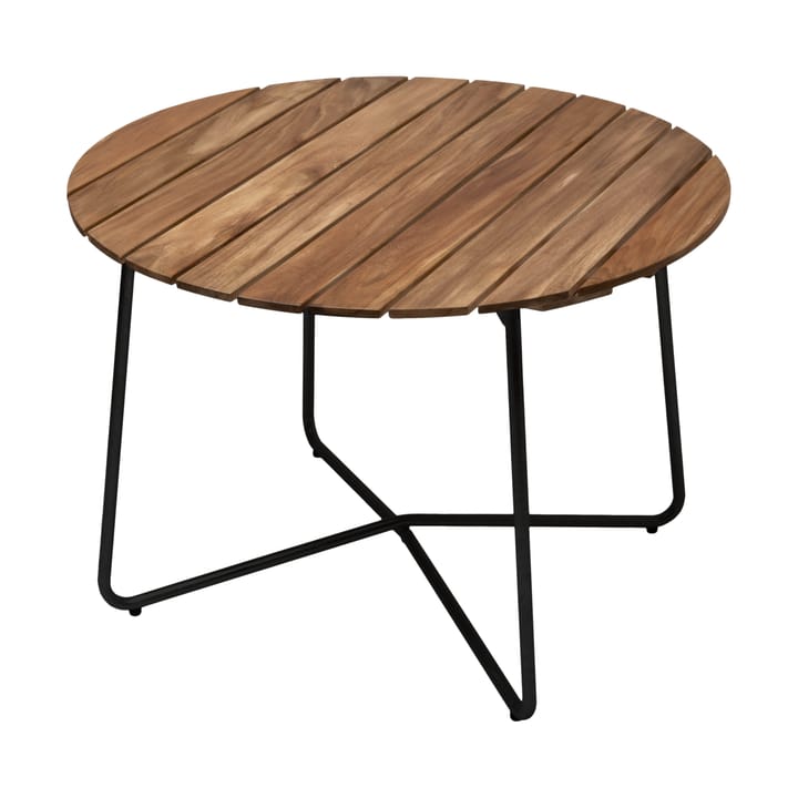 Mesa de comedor 9A - Teca sin tratar-negro, Ø100 cm - Grythyttan Stålmöbler