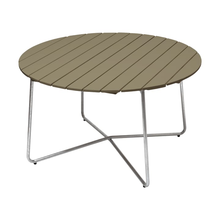 Mesa de comedor 9A - Verde claro roble-acero galvanizado Ø120 cm - Grythyttan Stålmöbler