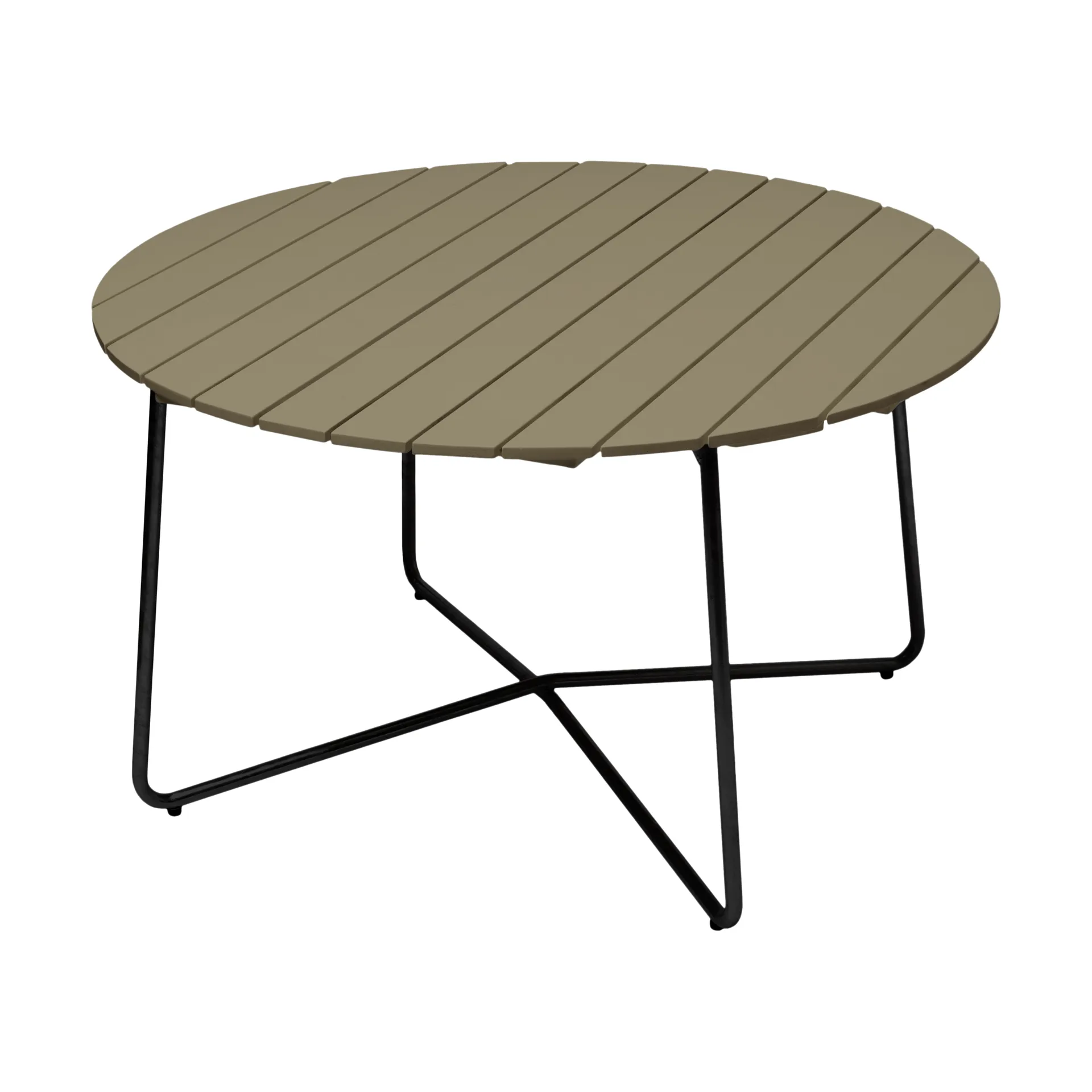 Mesa de comedor 9A, Verde claro roble-negro, Ø120 cm Grythyttan Stålmöbler