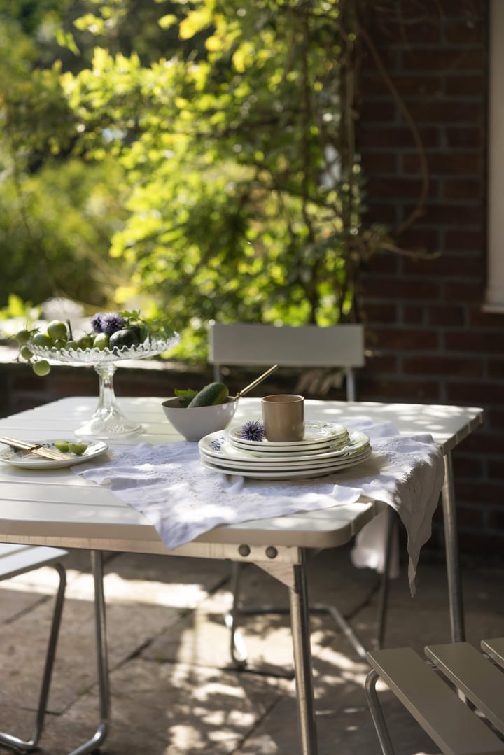 Mesa de comedor B31 84 , Roble lacado blanco-estructura galvanizada en caliente Grythyttan Stålmöbler
