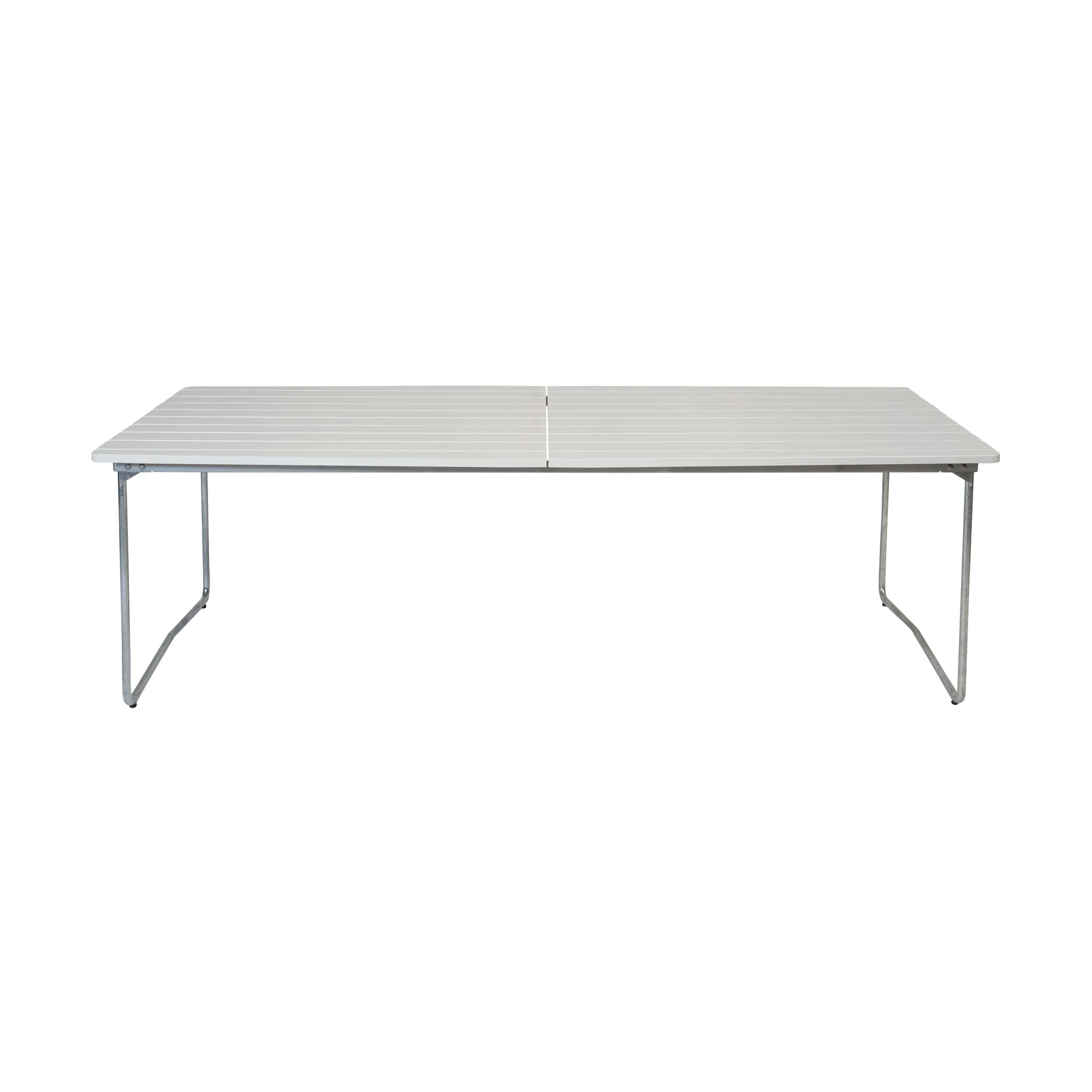 Mesa de comedor B31, Roble lacado blanco-patas galvanizadas Grythyttan Stålmöbler