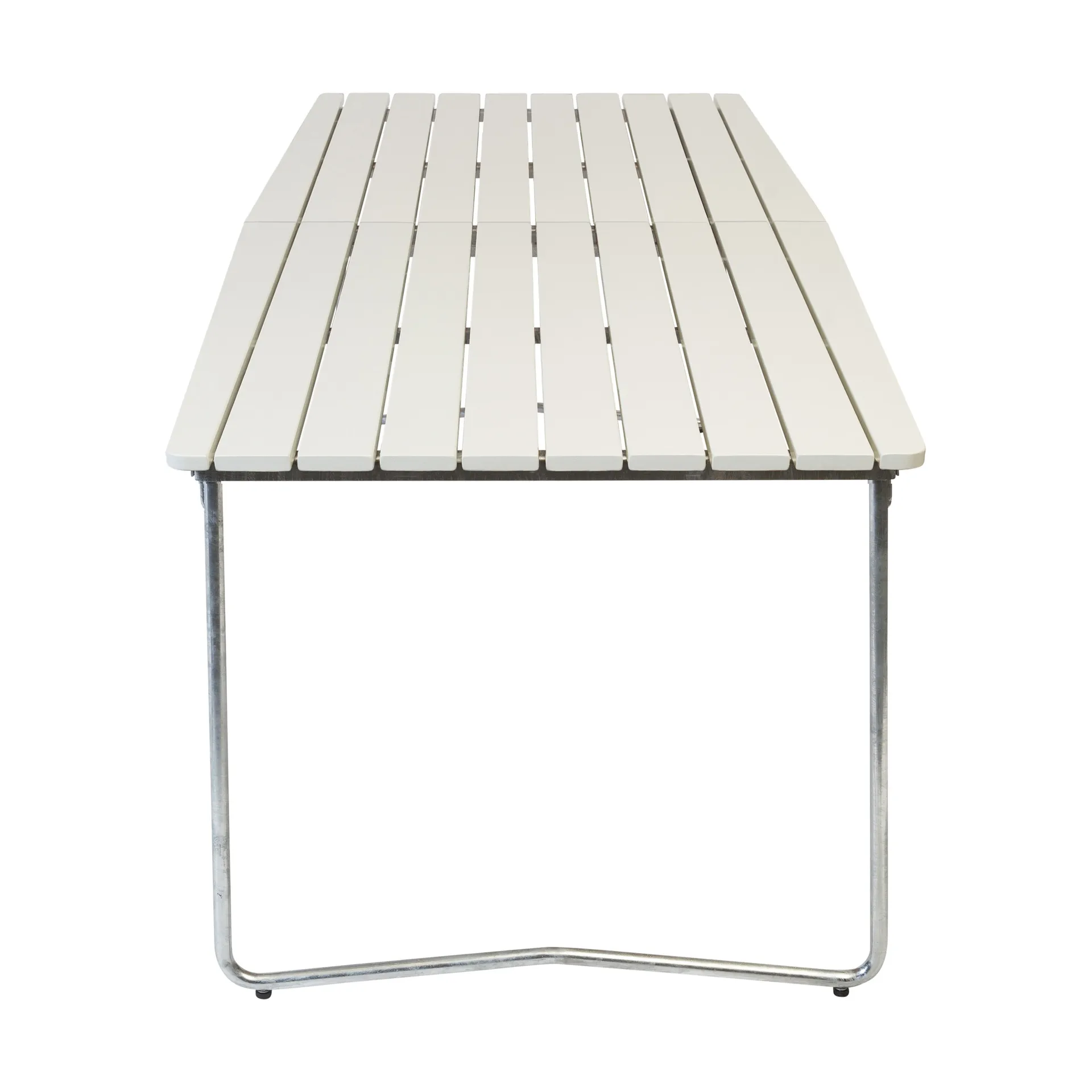 Mesa de comedor B31, Roble lacado blanco-patas galvanizadas Grythyttan Stålmöbler