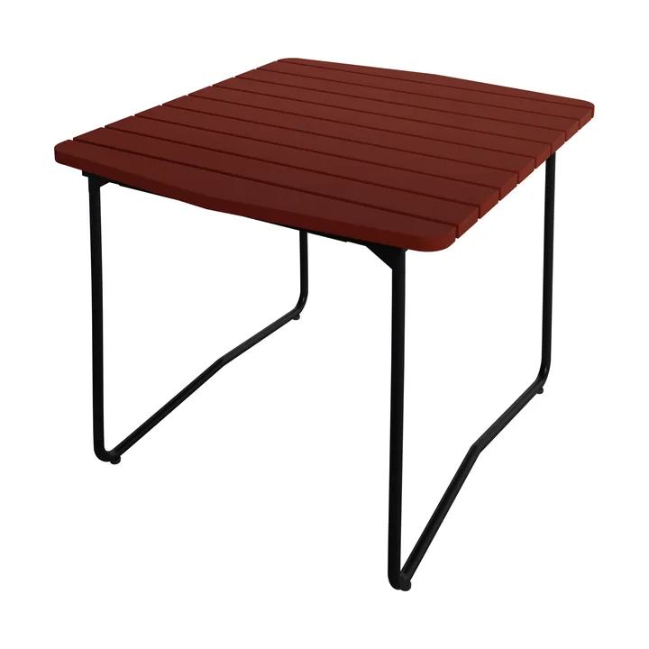 Mesa de comedor B31 - Roble teñido Dark red-lacado, estructura de acero negro, 84x92 cm - Grythyttan Stålmöbler