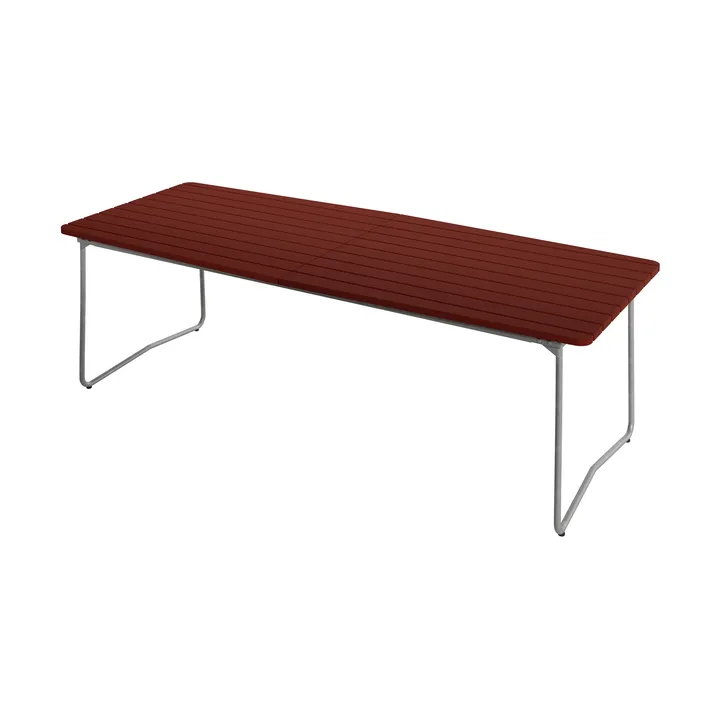 Mesa de comedor B31 - Roble teñido en color oscuro con acabado lacado - estructura galvanizada en caliente, 230x92 cm - Grythyttan Stålmöbler