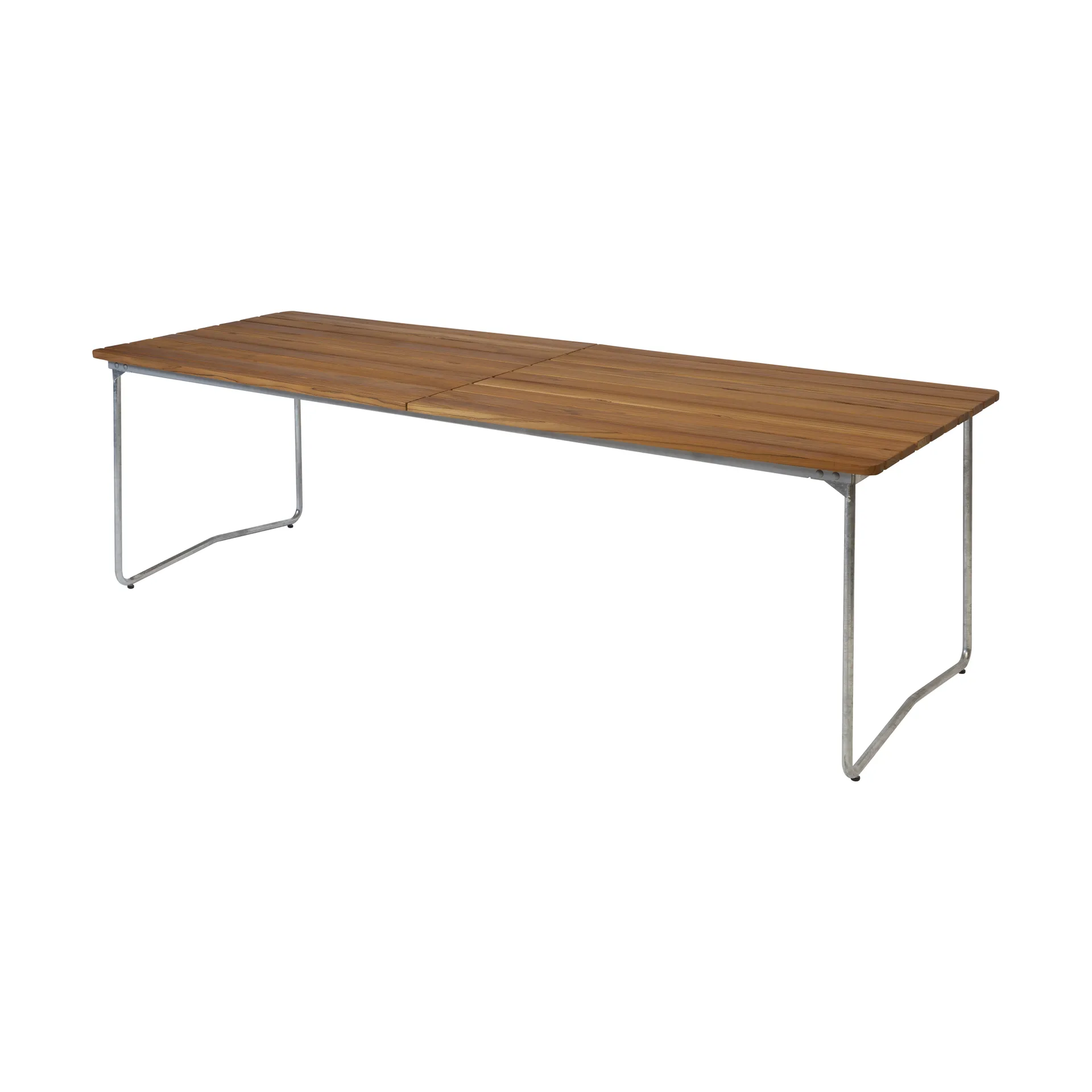 Mesa de comedor B31, Teca sin tratar - patas galvanizadas Grythyttan Stålmöbler