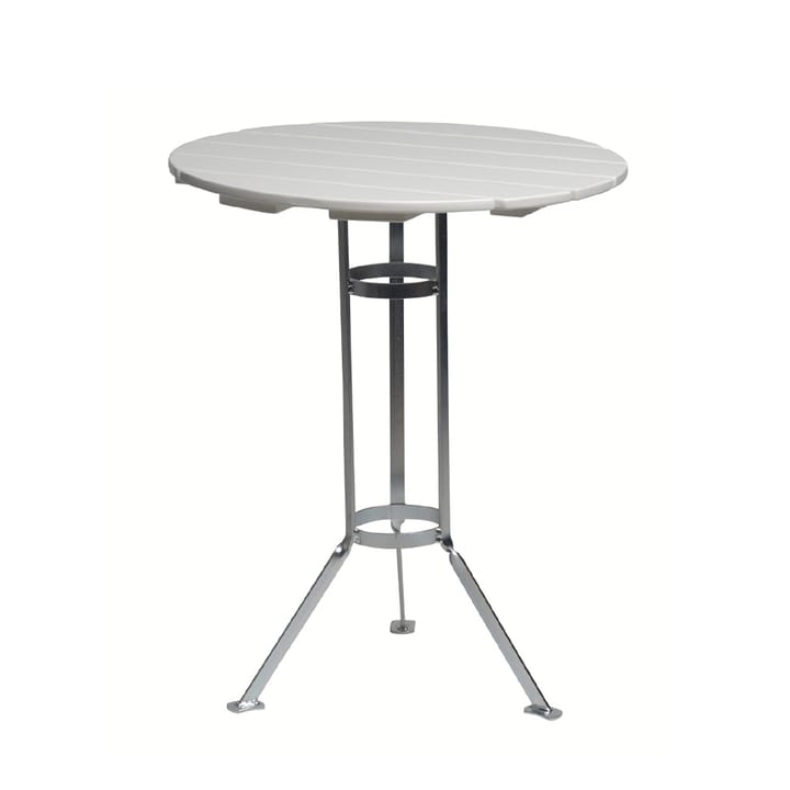 Mesa de tres patas Bryggeri - Roble lacado blanco-galvanizado en caliente - Grythyttan Stålmöbler