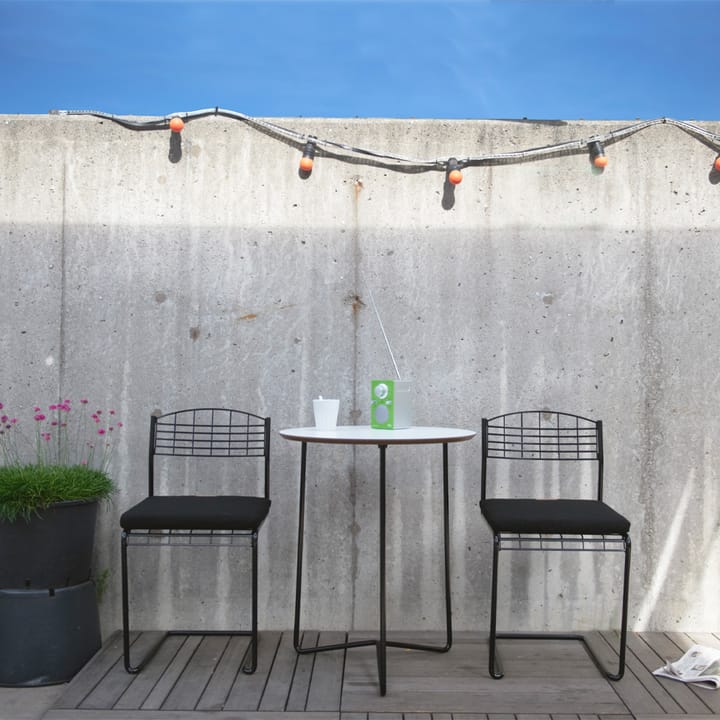 Mesa High Tech ø60 cm, Blanco-estructura negra Grythyttan Stålmöbler