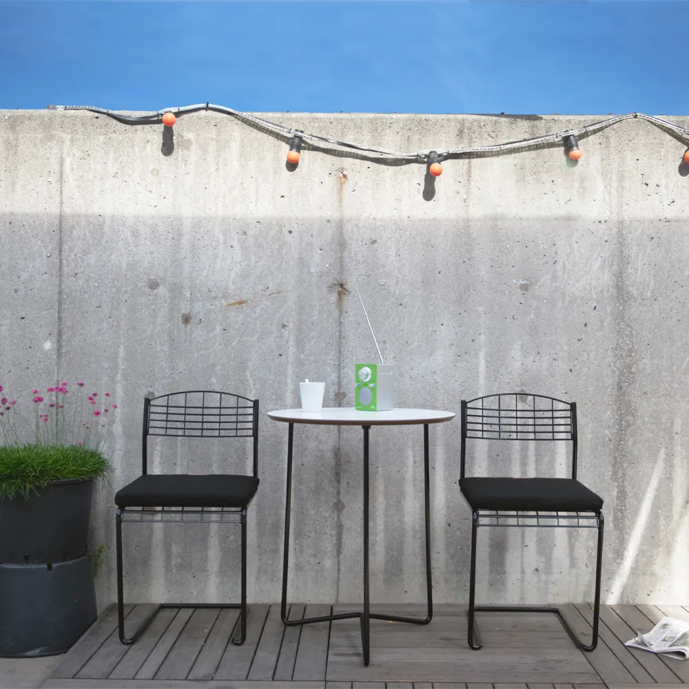 Mesa High Tech, Blanco-estructura negra, Ø60 cm Grythyttan Stålmöbler